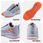 Mens Lightweight Athletic Running Walking Gym Shoes Casual Sports Shoes Fashion Sneakers Walking Shoes_Grey/Orange - Image 5