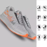 Mens Lightweight Athletic Running Walking Gym Shoes Casual Sports Shoes Fashion Sneakers Walking Shoes_Grey/Orange - Image 2